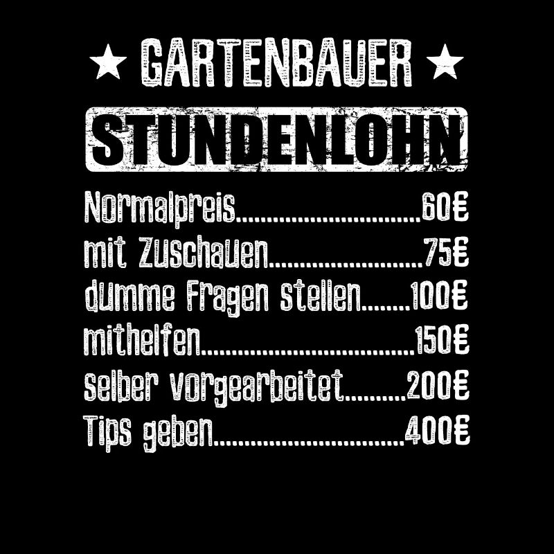 Stundenlohn Gartenbauer Beruf - Spruch