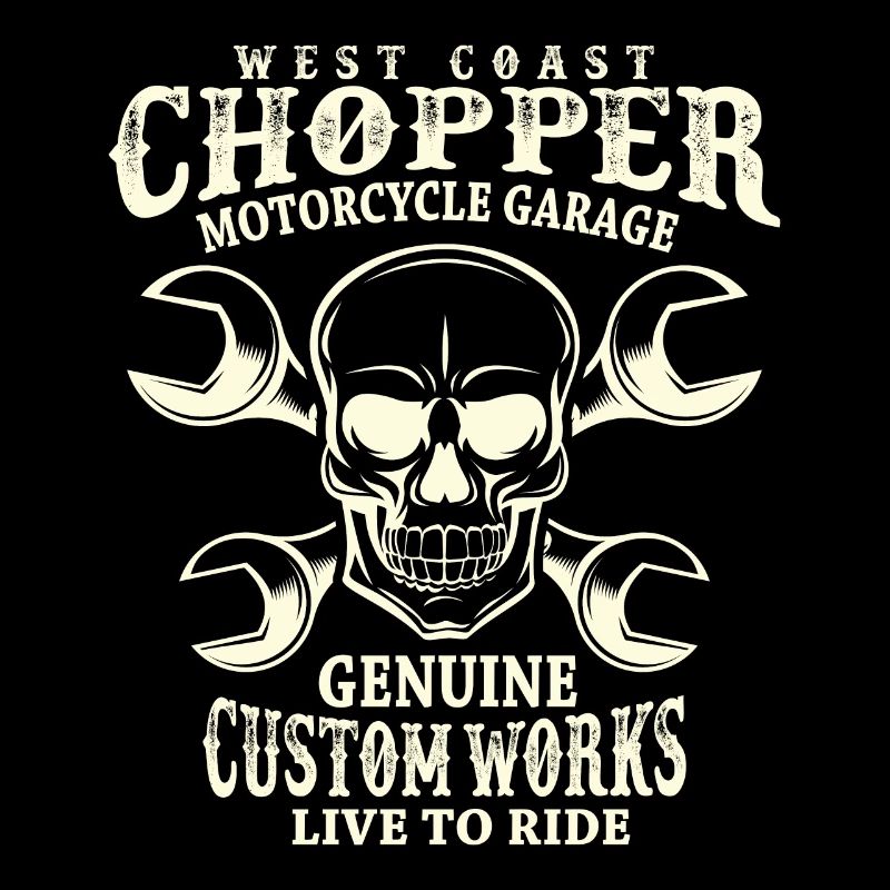 Crâne Biker Dire West Coast Chopper
