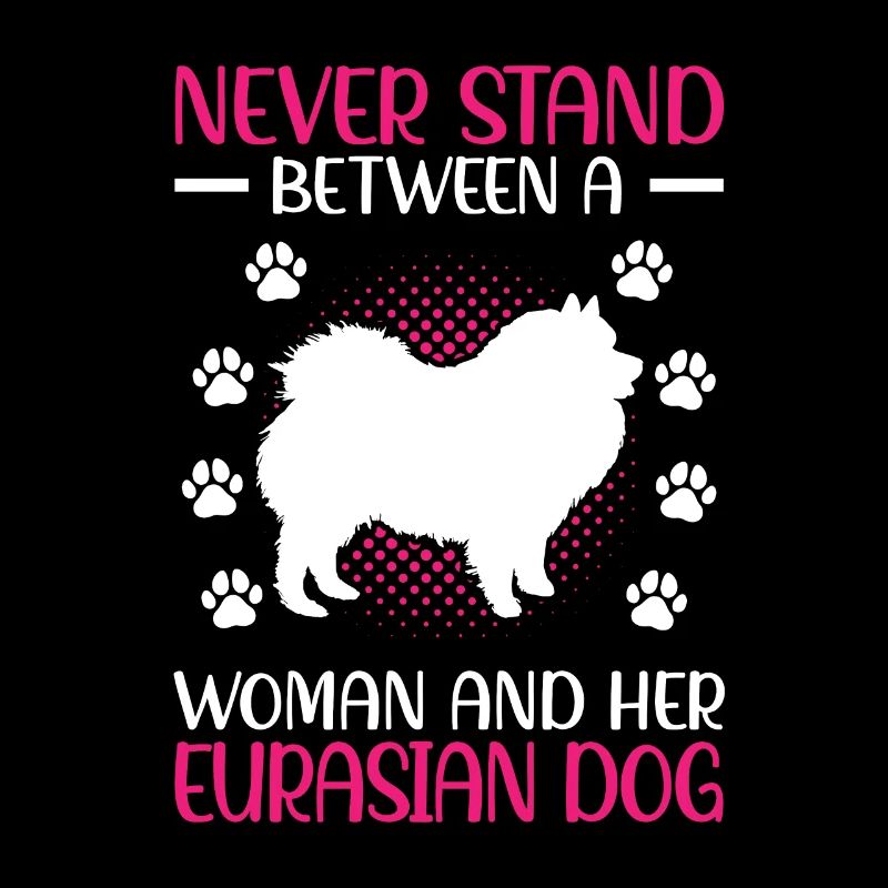 Frau und ihr Eurasier Eurasian Spitz