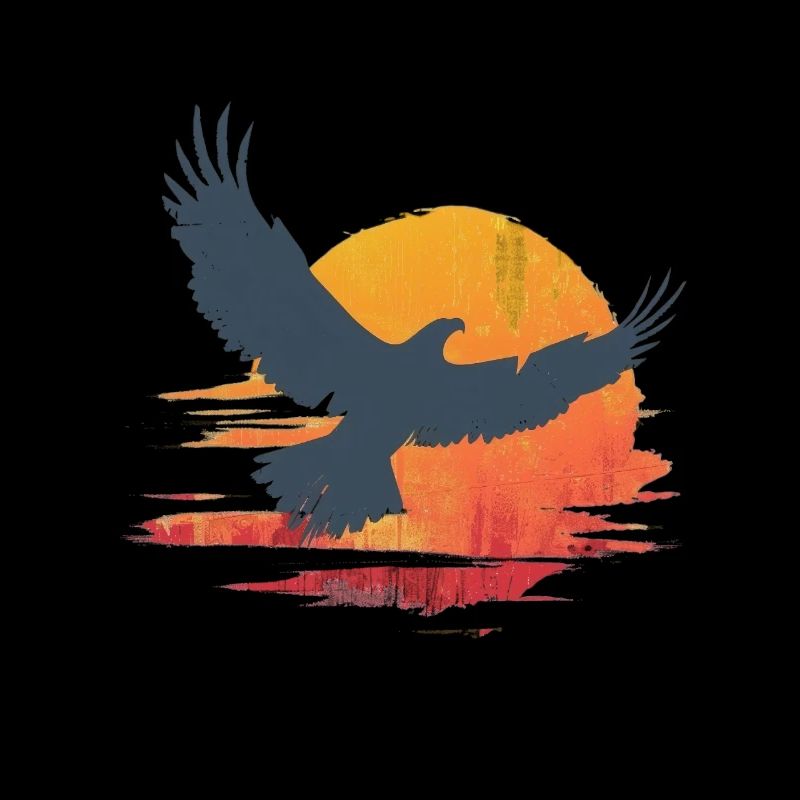 Majestic eagle in sunset