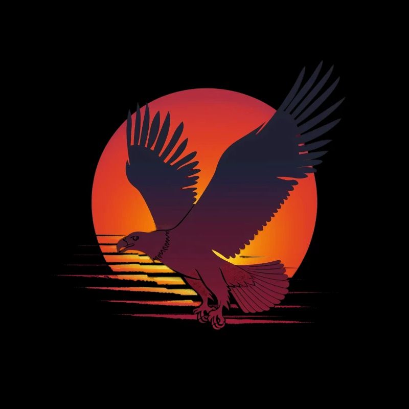 Majestic eagle in sunset