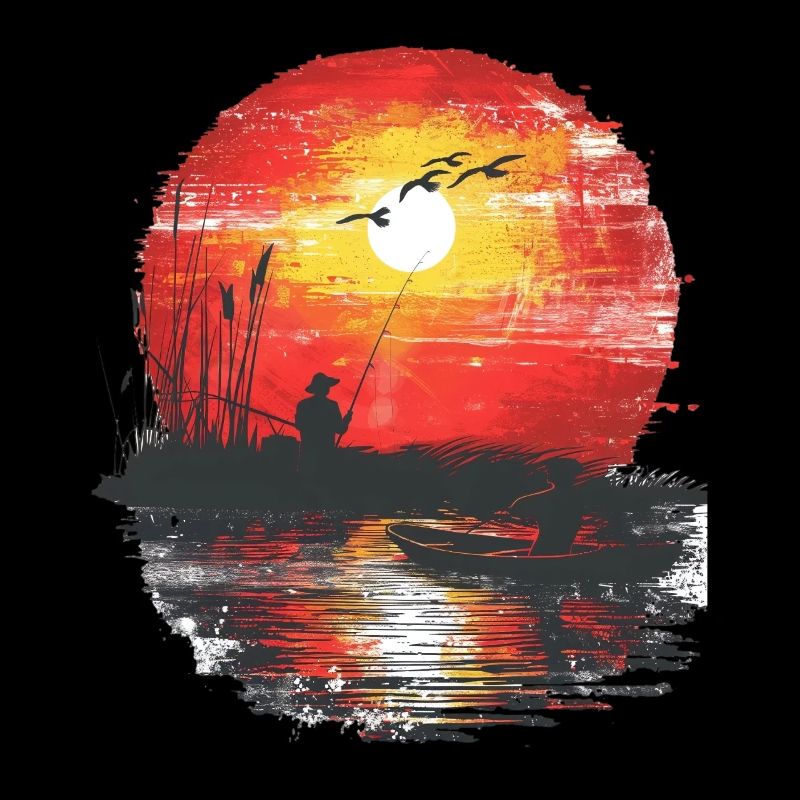 Sunset Angler Silhouette