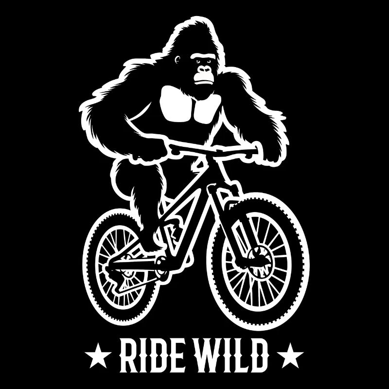 Gorilla Biker Mountain Biker E-Biker Funny Animals