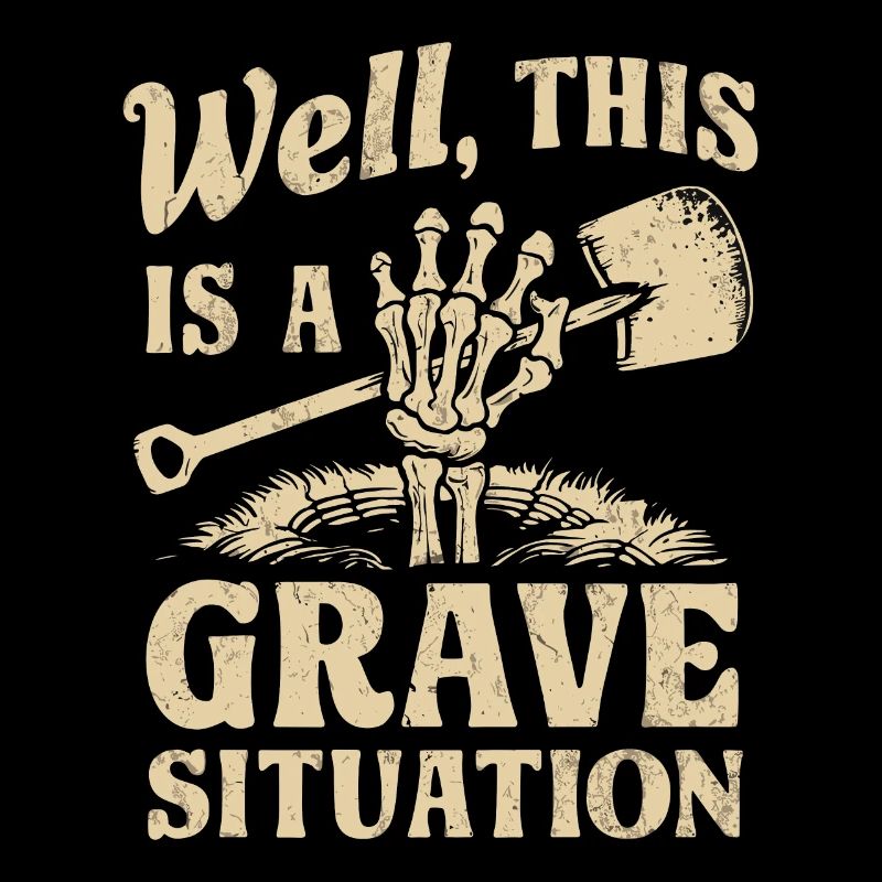 Skeleton Cemetery Pun Funny Saying