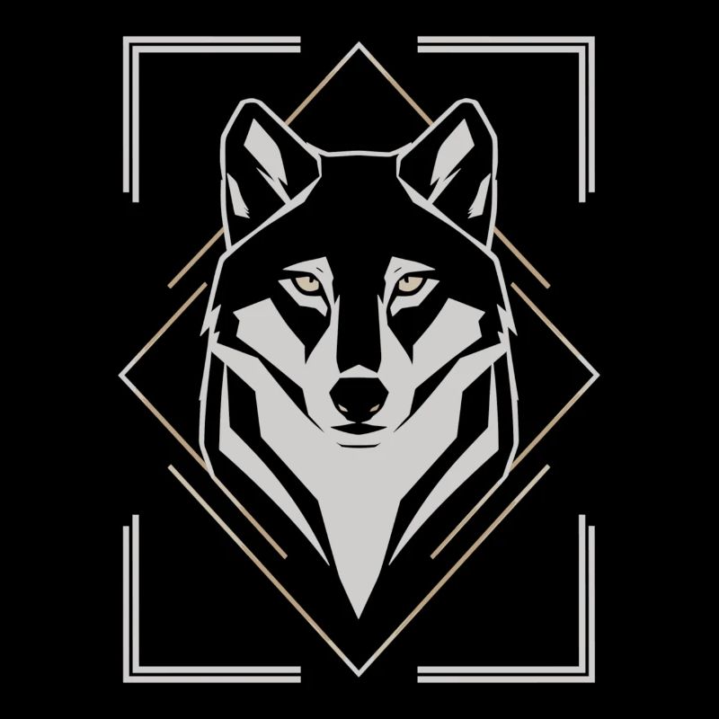 Stylish Wolf Head Geometric