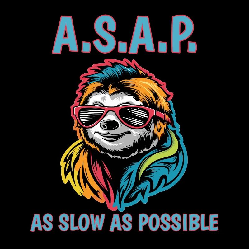 ASAP As Slow As Possible Cool Sloth Fun Quote