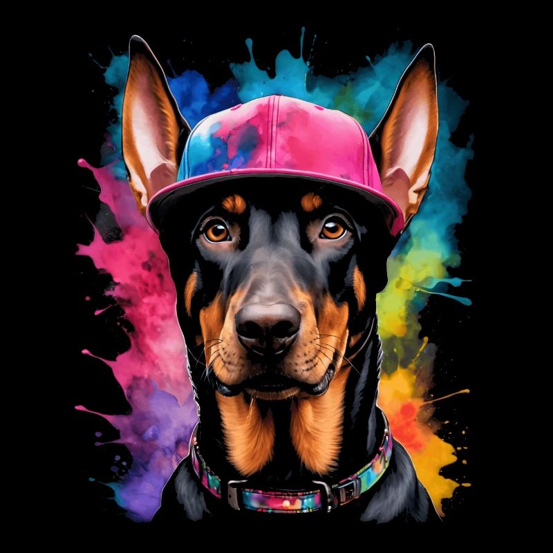 Doberman Snapback Cap Dog Funny Design Print