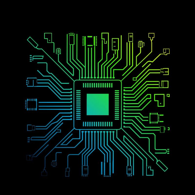Bunte Computerplatine Tech Electronic