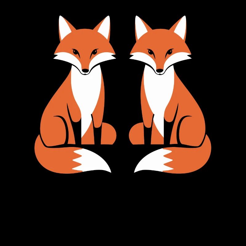 Two Foxes Fox Artistic Design