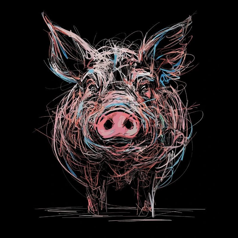 Dessin abstrait de cochon Illustration d’animal