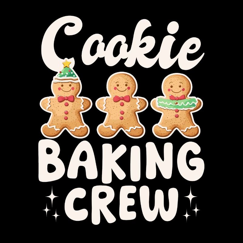 Équipe de cuisson de biscuits au pain d’épice de Noël drôle