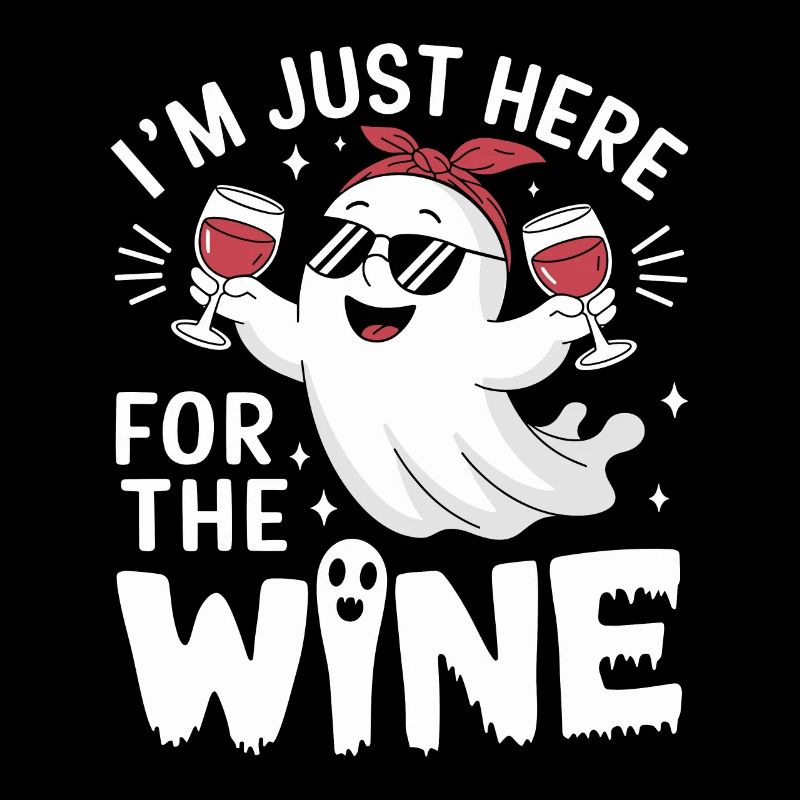Halloween Geist I`m just here for the Wine