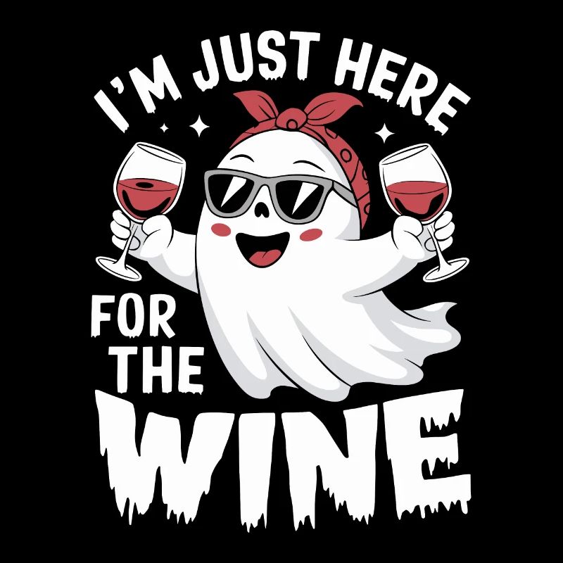 Halloween Geist I`m just here for the Wine