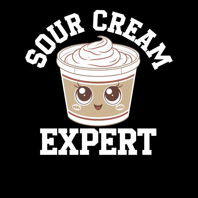 Sour Cream Expert Funny Illustration