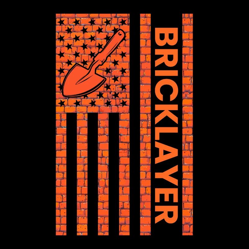 Bricklayer American Flag, brickmason brick masonry