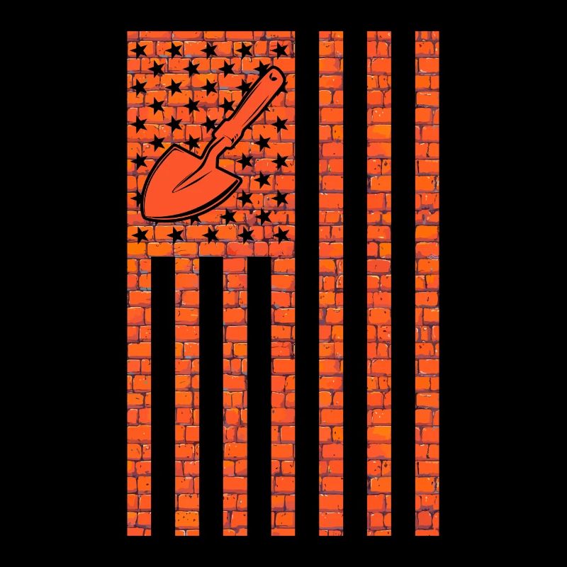 Bricklayer American Flag, brickmason brick masonry