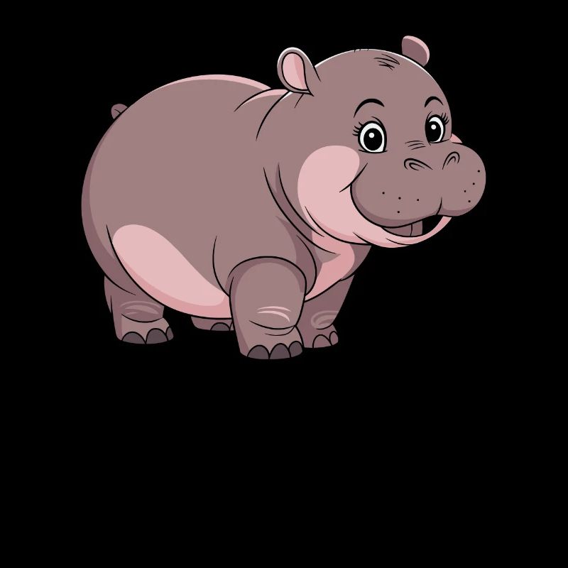 Adorable Moo Deng Hippo with Smile