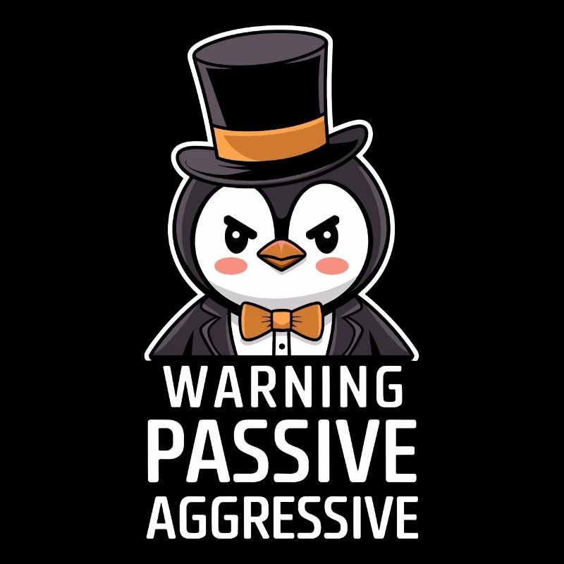 Warnung: Passiv Aggressiv Pinguin Mit Zylinder
