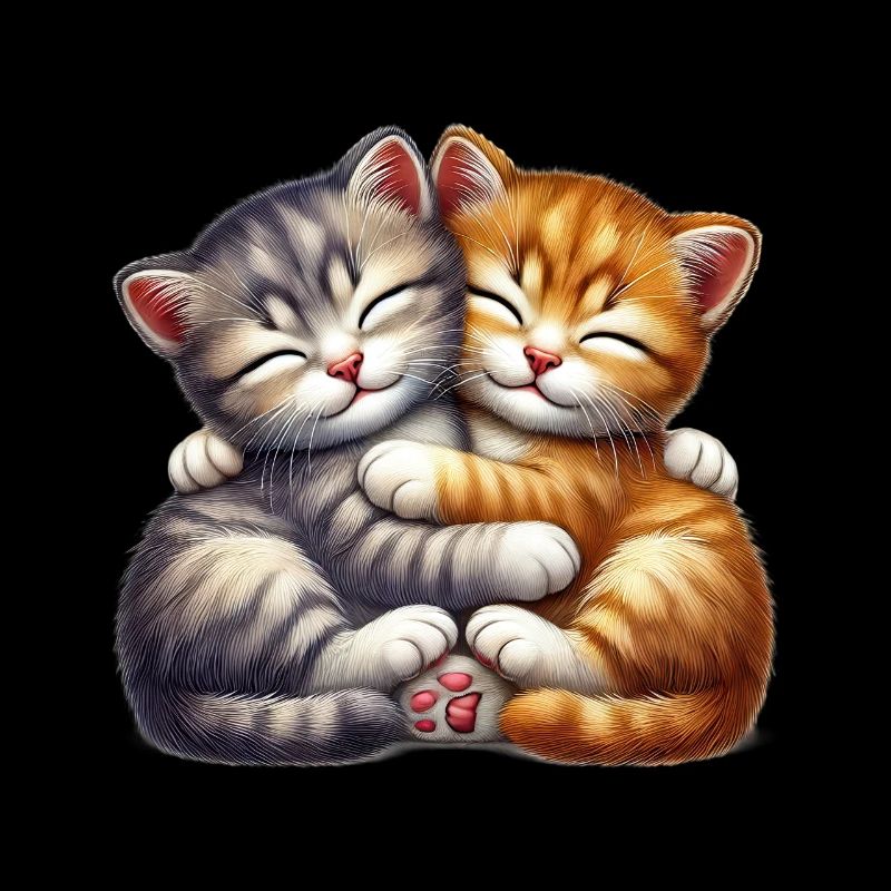 Deux chatons câlins dans une étreinte affectueuse