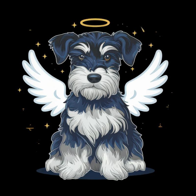 Schnauzer miniature comme ange