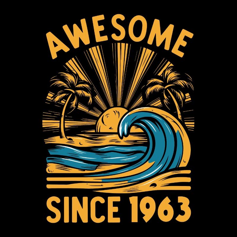 Awesome Since 1963 Birthday Beach