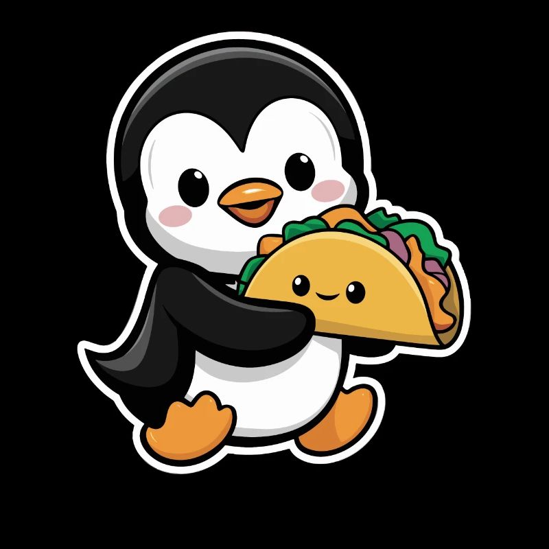 Pingouin mignon avec taco