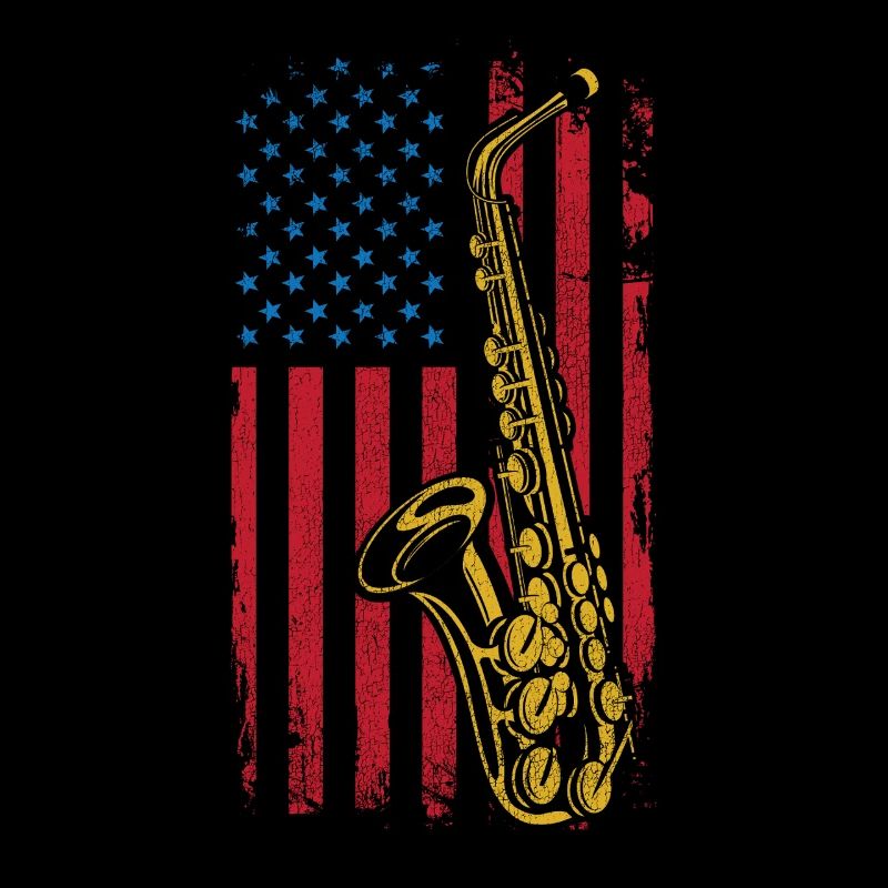 Saxophone American Flag