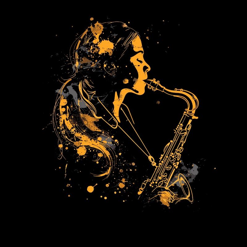 Saxophon Mädchen Graffiti