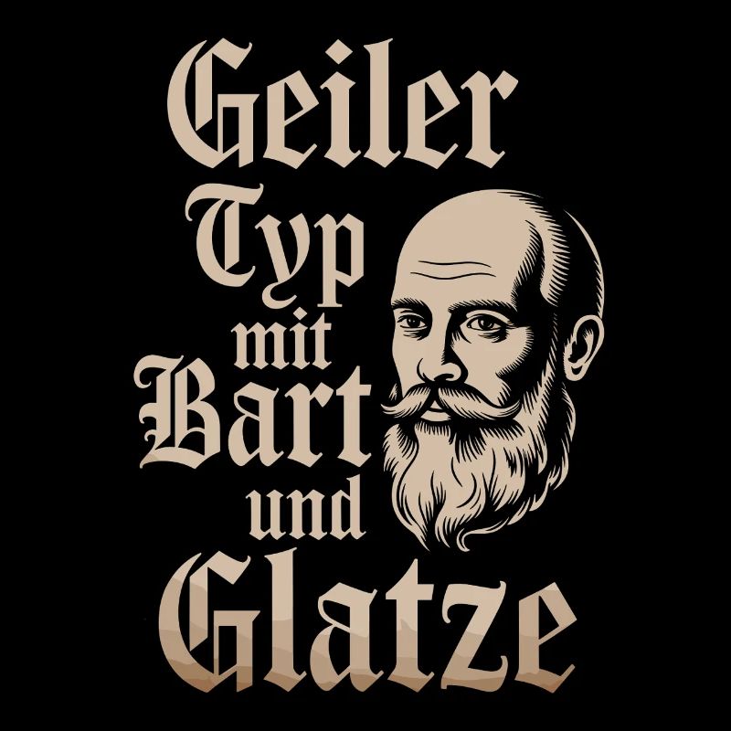 Geiler Typ Mit Bart & Glatze Glatzkopf Bartträger