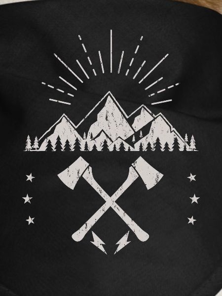 Rugged Mountain Sunrise Axe Emblem