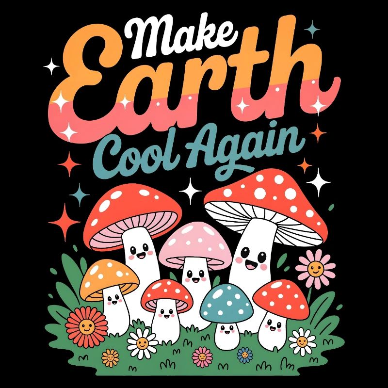 Make Earth Cool Again Kawaii Mushroom Nature