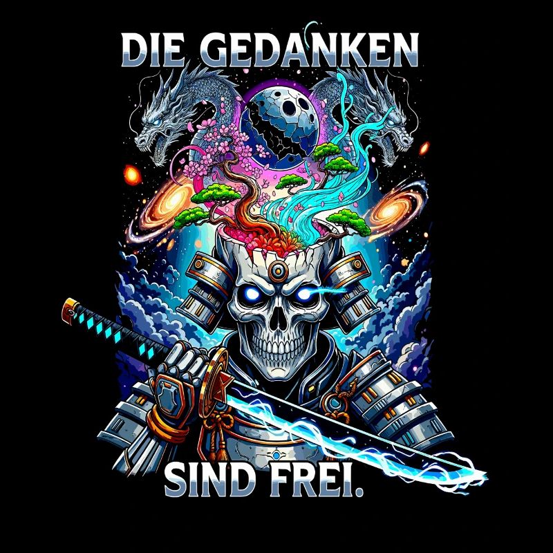 Thoughts Are Free Skull Samurai
