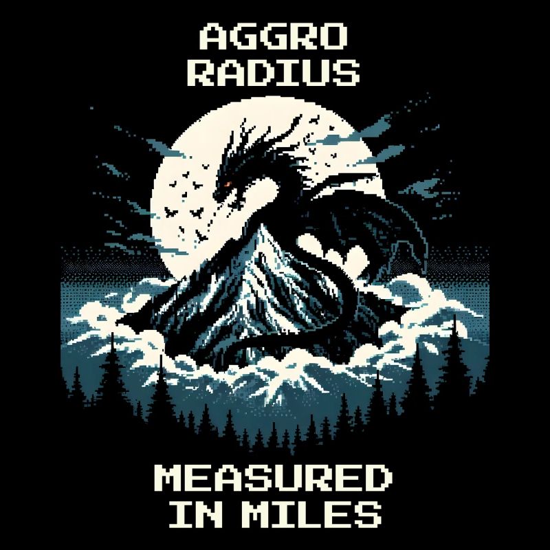 Aggro-Radius | Retro Drache Pixel Art