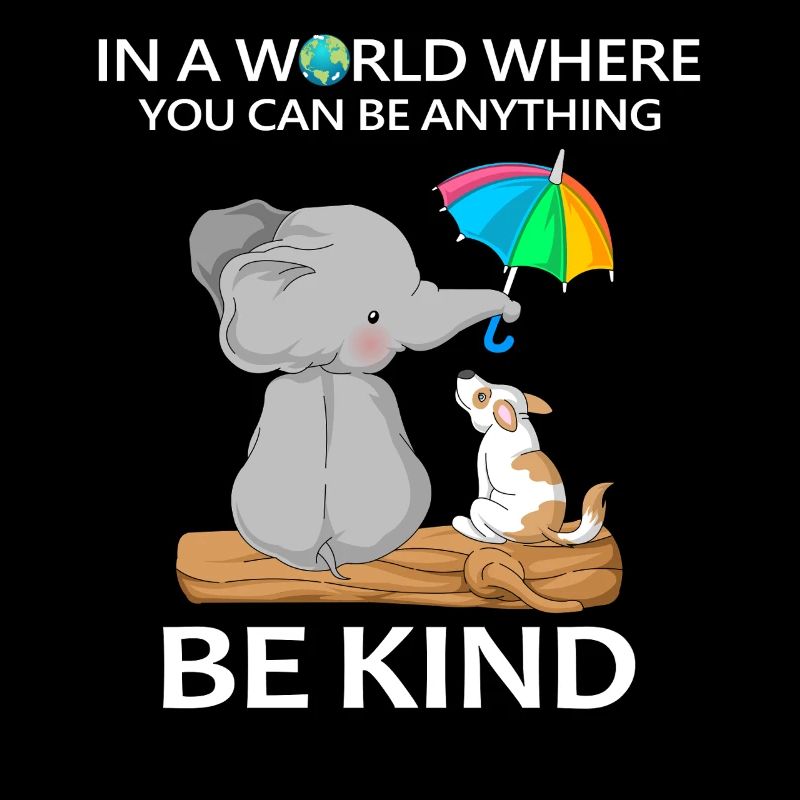 Sei freundlich Elefant und Hund
