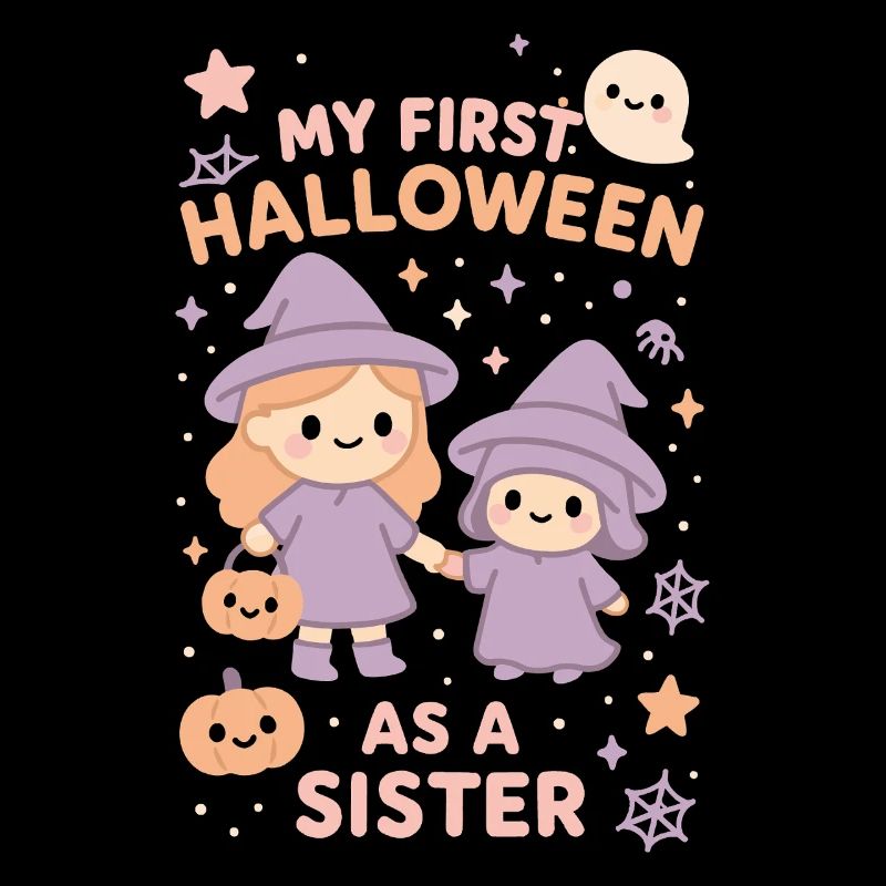 My First Halloween As A Sister Cute Ghost Pumpkin