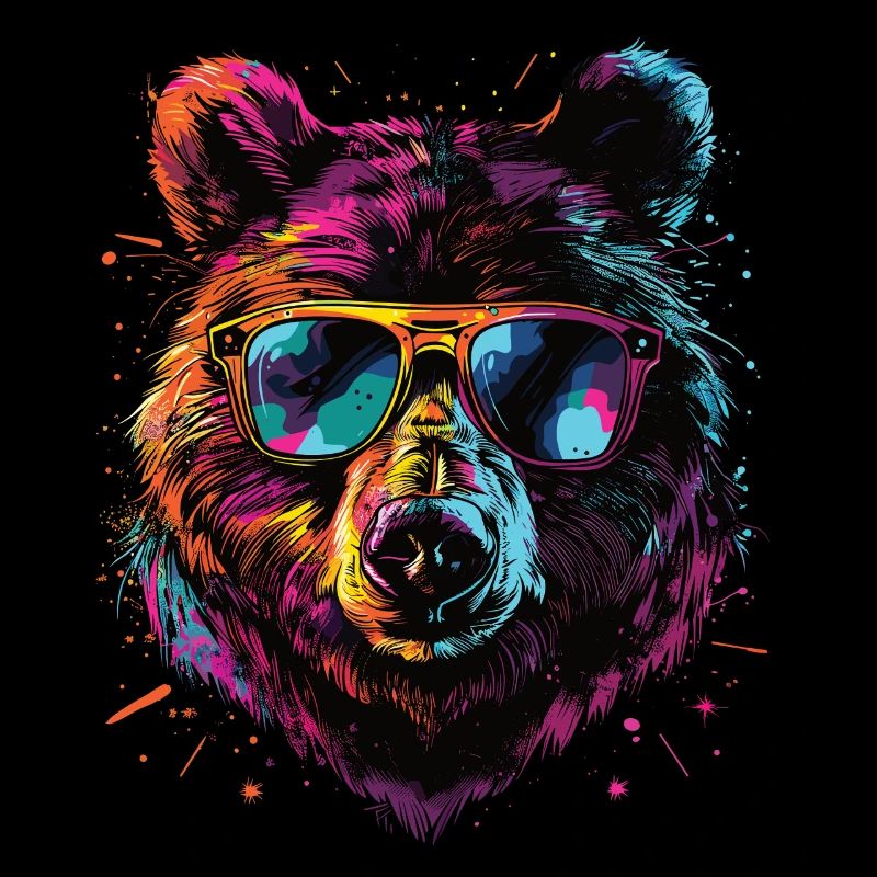Retro Outdoor Wilderness Bear Trees