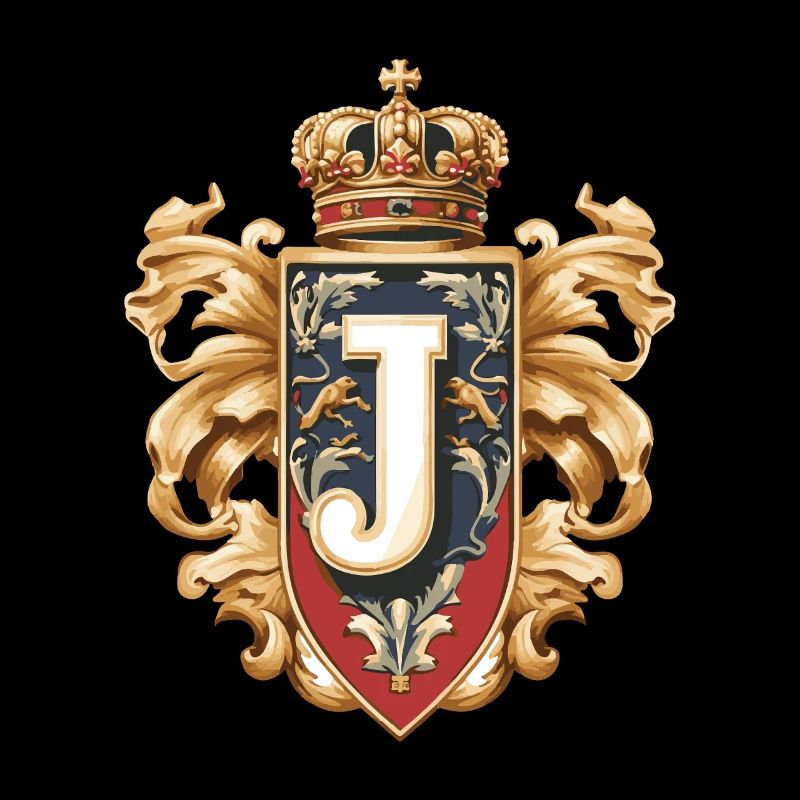 J Letter Name Crown