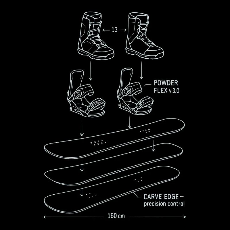 Conception de technique de plan de snowboard