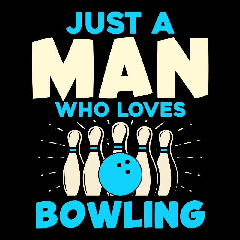 Mann der Bowling liebt Bowling Pins