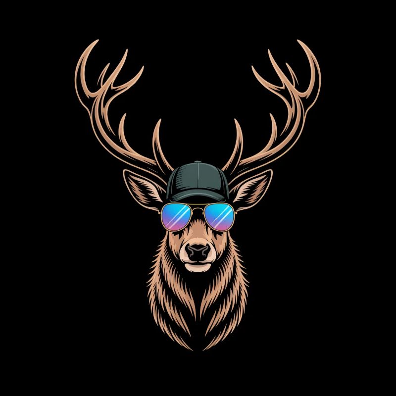 Cooler Hirsch mit Geweih 