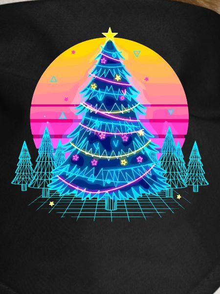 Neon Christmas Tree Sunset