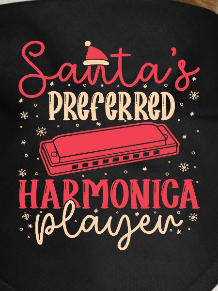 Funny Harmonica Player Santa´s Preferred Harmonica