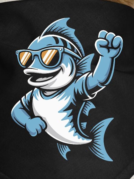 Shark with sunglasses cheering