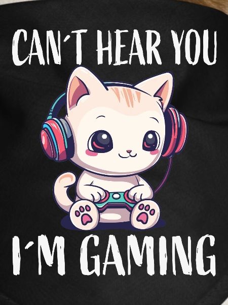 Cat Gaming While Gaming