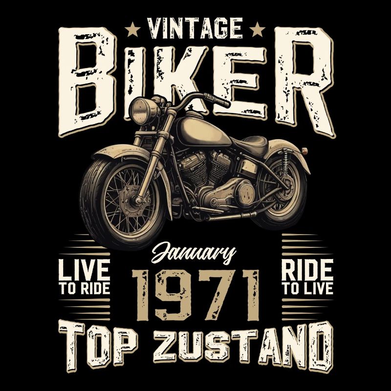 55. Geburtstag Geschenk Motorradfahrer Januar 1971