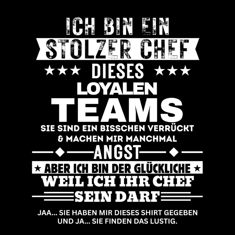 Stolzer Chef von einem loyalen Team