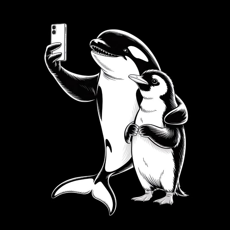 Orca und Robbe