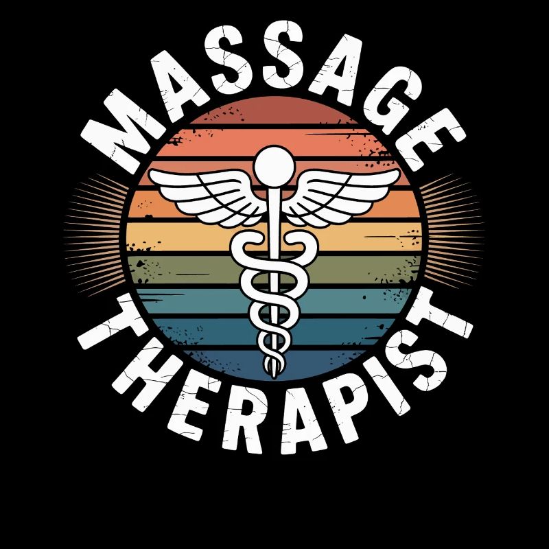 Retro Regenbogen Massage Logo