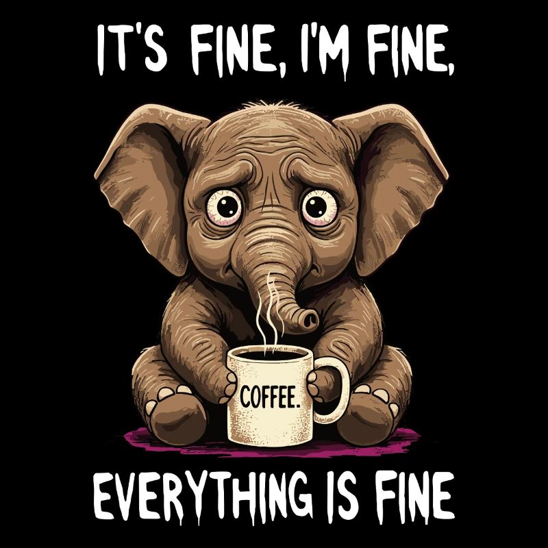 Its Fine Im Fine Kaffee Elefant