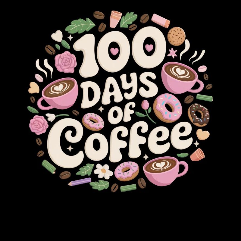 Conception du cercle de café 100 Days